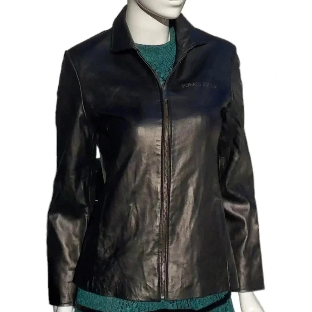 NWT Reed Genuine Leather Black Womens Jacket Small